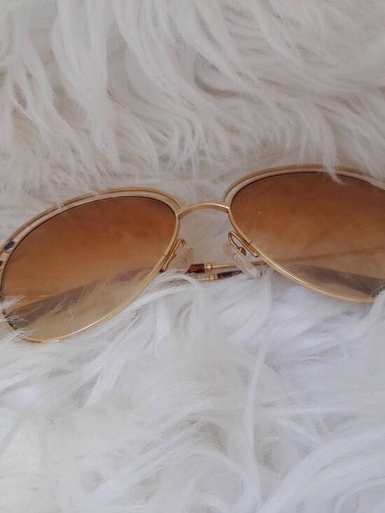 NEW CHLOE Delilah Sunglasses Style # CE169S889 Gold Frame Gradient Brown Lenses main image 13